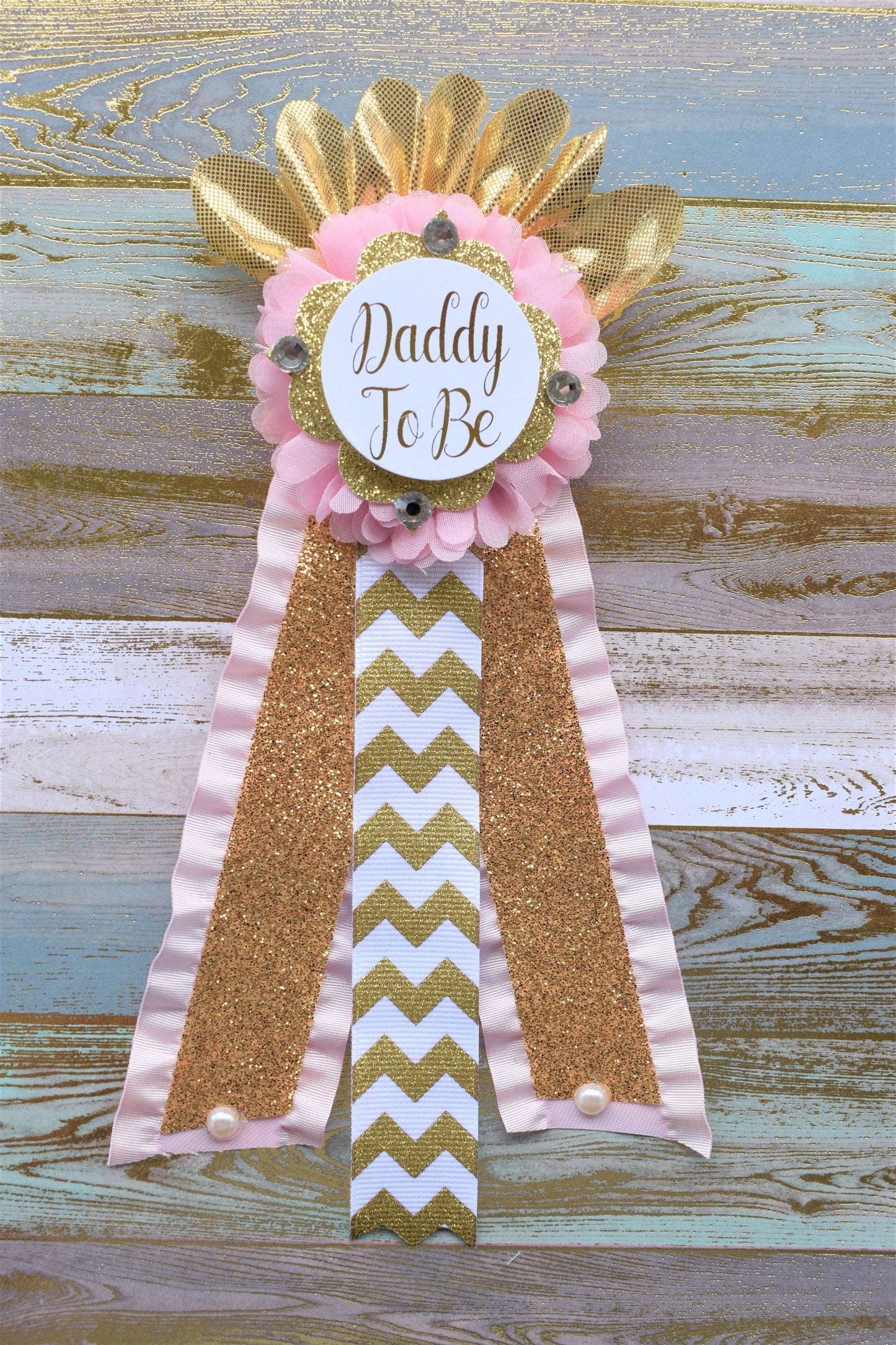 Pink Gold Princess Flower Sash, Pink Gold Maternity Sash, Pink Gold Pregnant Sash, Mommy and Daddy To Be, Pink Princess Baby Shower, Custom - Celebrations By Cris