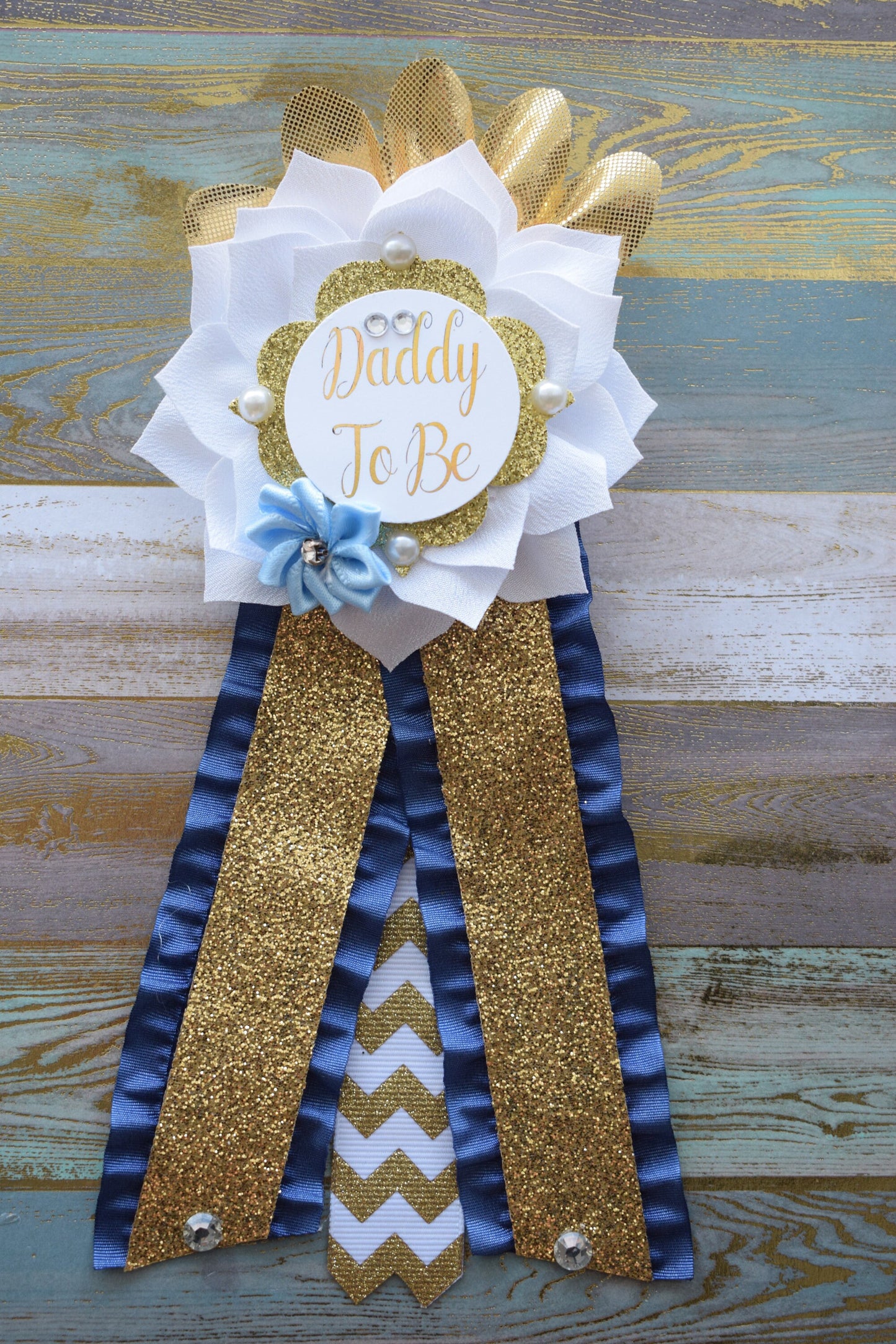 Royal Gold Prince Flower Sash, Royal Gold Maternity Sash, Royal Gold Pregnant Sash, Mommy and Daddy To Be, Royal Prince Baby Shower, Custom - Celebrations By Cris