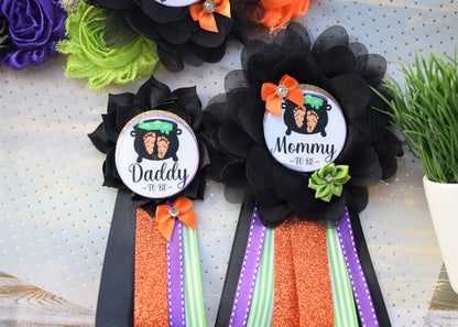 A Baby is Brewing Baby Shower, Halloween Baby Shower, A Baby is Brewing Mommy To Be, Green Orange Purple Black, A Baby is Brewing, Custom - Celebrations By Cris