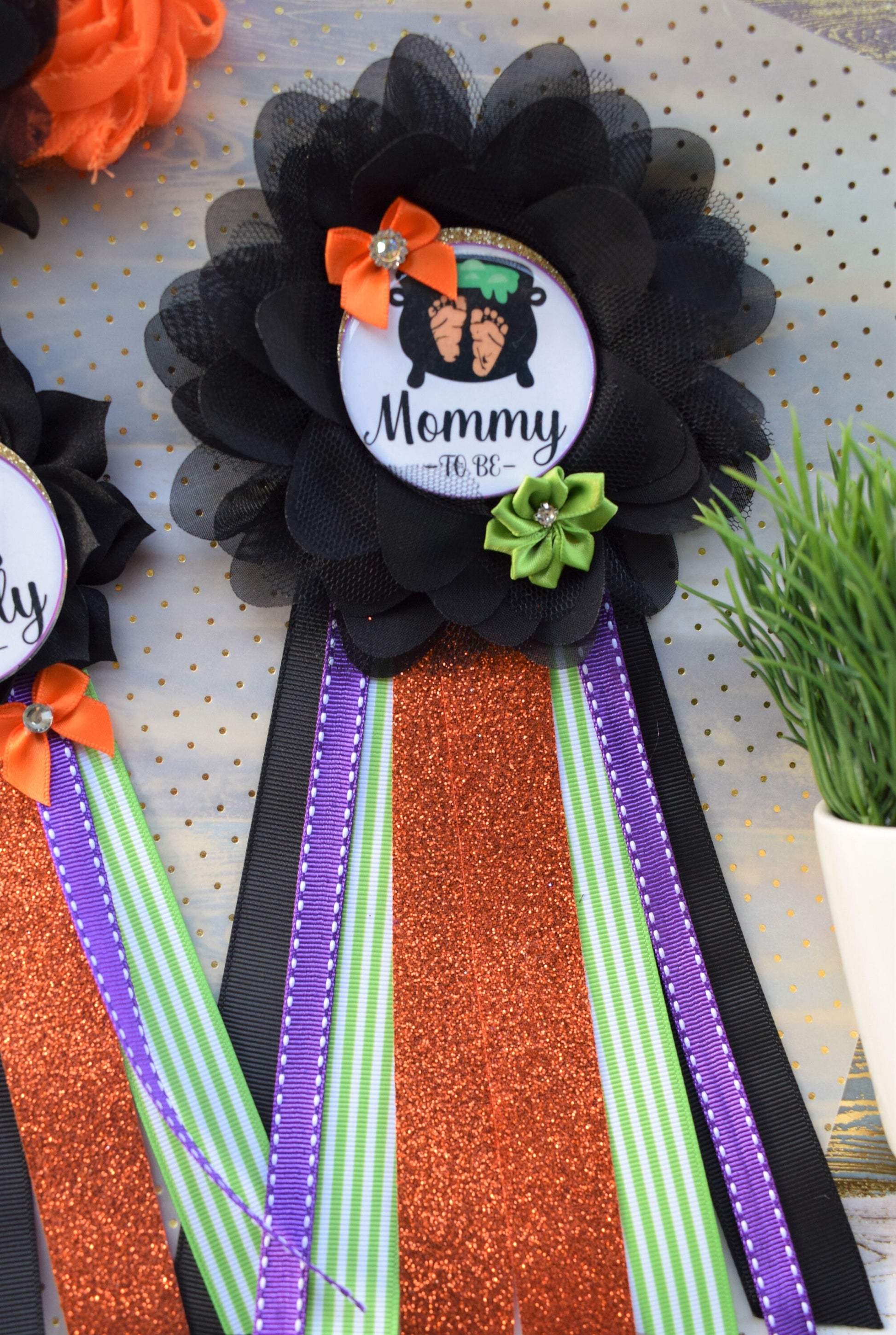 A Baby is Brewing Baby Shower, Halloween Baby Shower, A Baby is Brewing Mommy To Be, Green Orange Purple Black, A Baby is Brewing, Custom - Celebrations By Cris