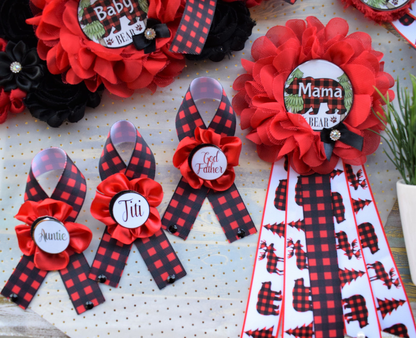 Buffalo Plaid Bear, Lumberjack Baby Shower, Buffalo Bear Plaid Shower, Burlap with Buffalo Maternity Sash, Burlap Red Black Sash, Custom