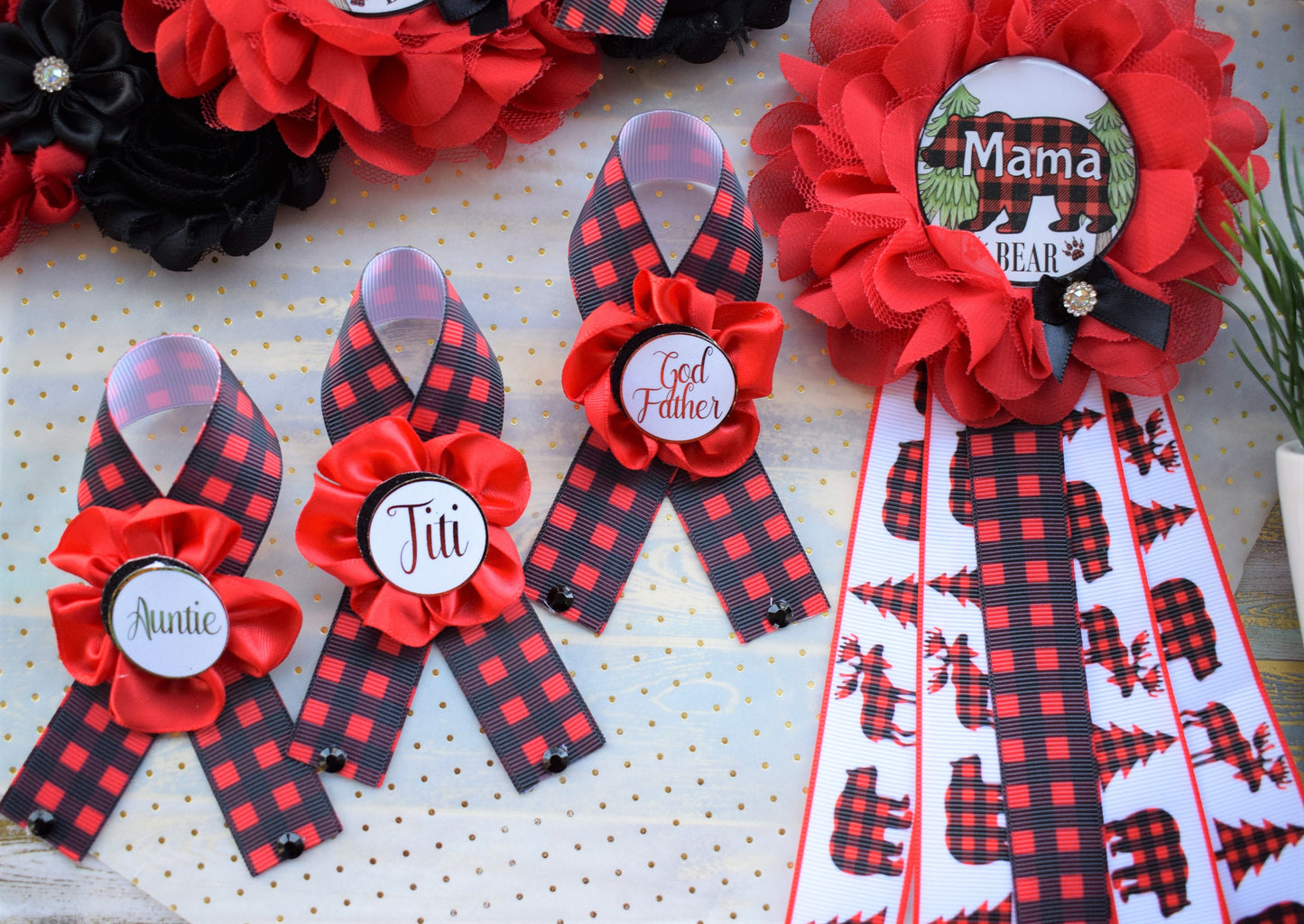 Buffalo Plaid Bear, Lumberjack Baby Shower, Buffalo Bear Plaid Shower, Burlap with Buffalo Maternity Sash, Burlap Red Black Sash, Custom