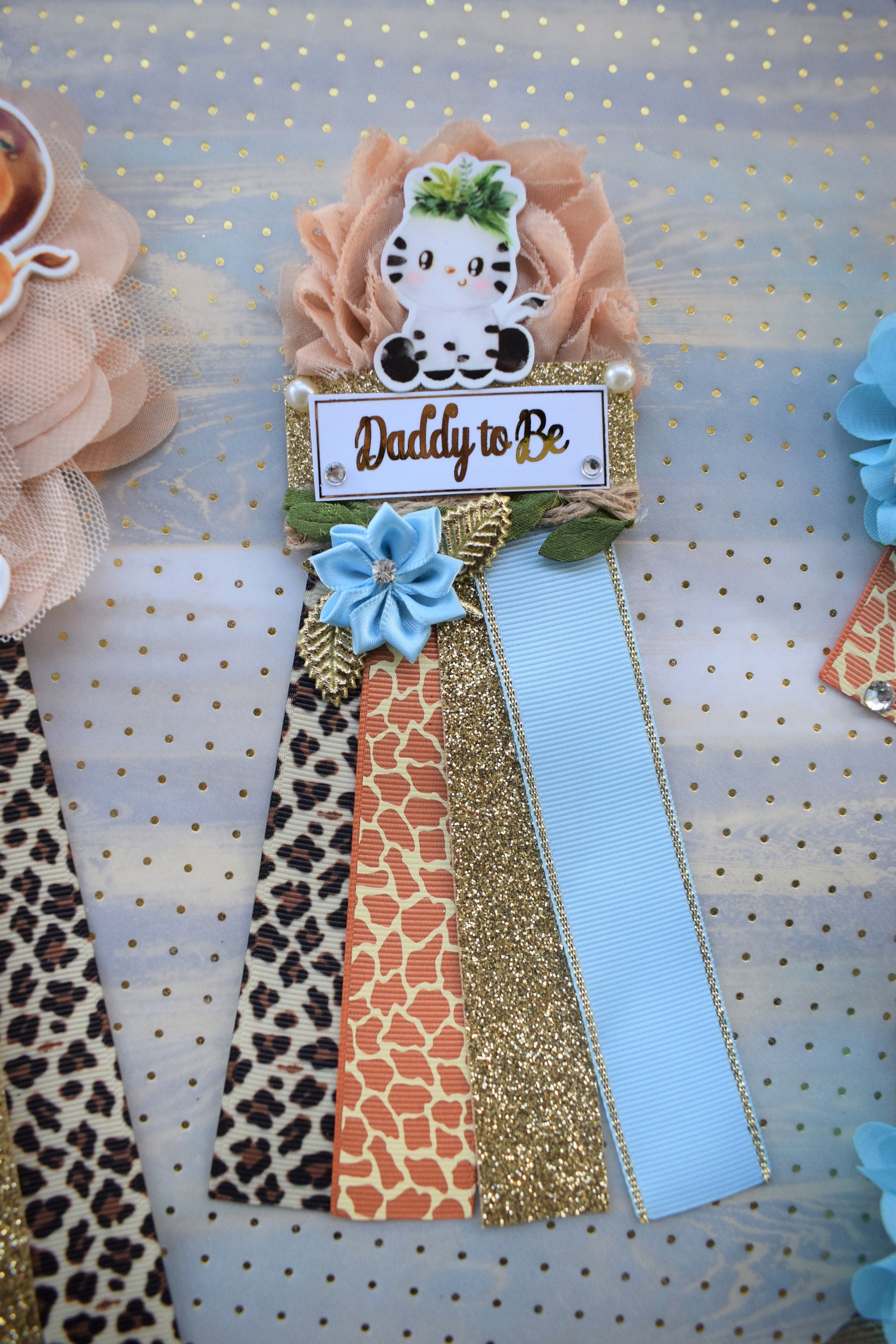 Boy Safari Jungle Maternity Sash, Blue Safari Maternity Sash, Animal Flower Sash, Jungle Safari Baby Shower, Safari Flower Sash, Custom Sash - Celebrations By Cris