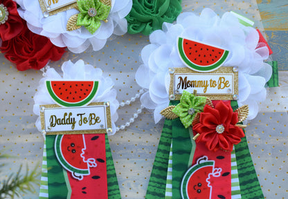 Watermelon Baby Shower, Watermelon Fruit Maternity Sash, Red White Green Flower Sash, Watermelon Summer Flower Sash, Summer Tropical Sash