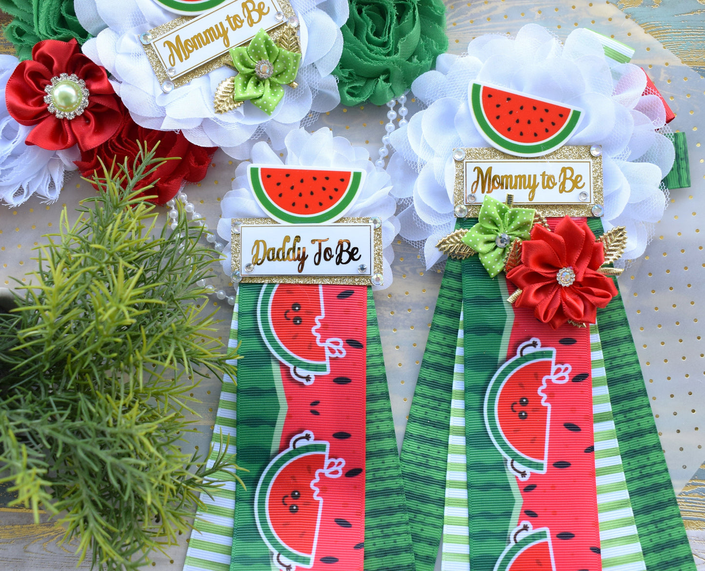 Watermelon Baby Shower, Watermelon Fruit Maternity Sash, Red White Green Flower Sash, Watermelon Summer Flower Sash, Summer Tropical Sash