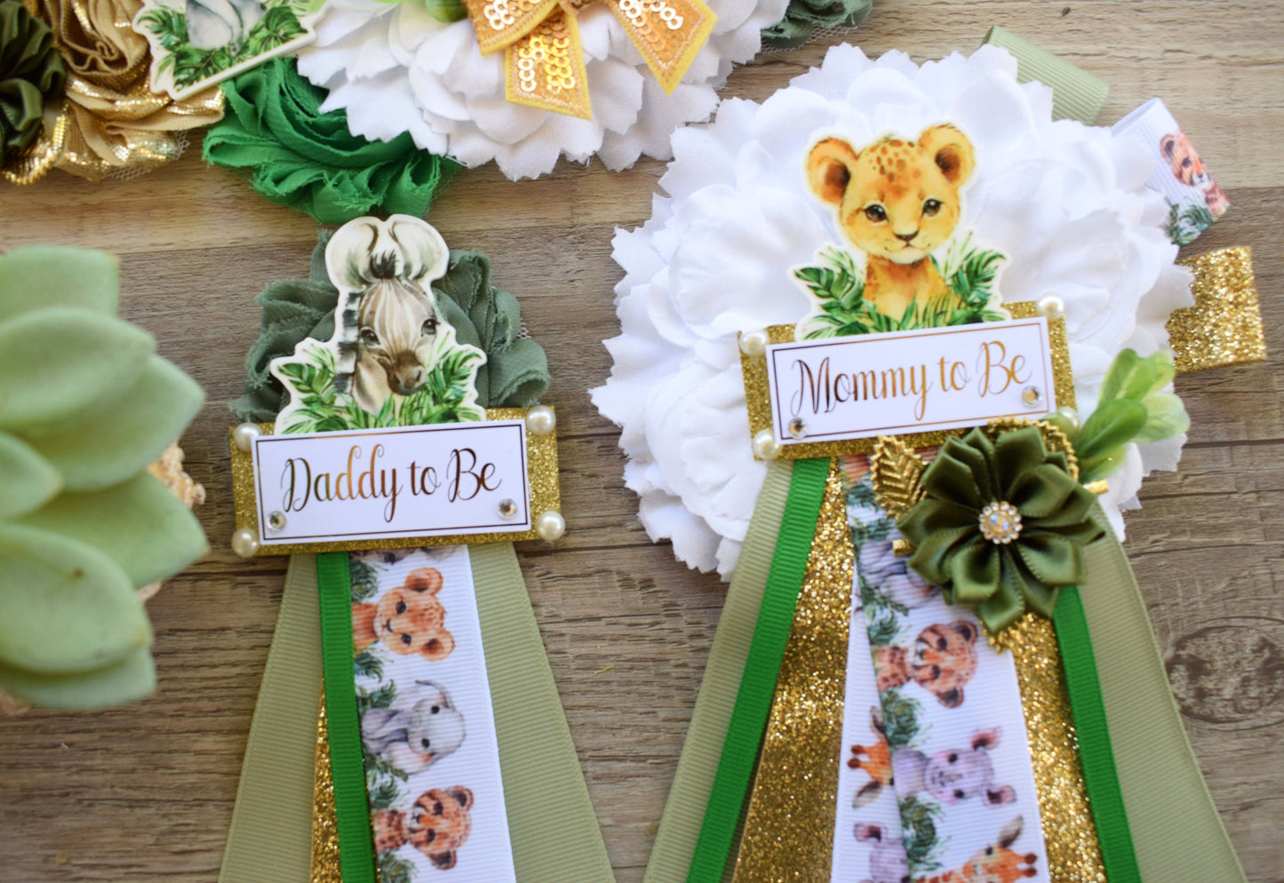 Green Safari Baby Shower, Sage Safari Maternity Sash, Animal Mommy To Be Ribbon Pin, Jungle Daddy To Be Ribbon, Baby shower Gift - S0001 - Celebrations By Cris