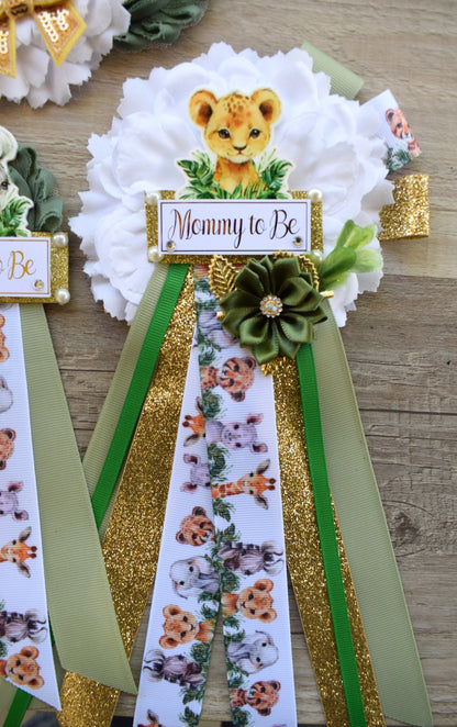 Green Safari Baby Shower, Sage Safari Maternity Sash, Animal Mommy To Be Ribbon Pin, Jungle Daddy To Be Ribbon, Baby shower Gift - S0001 - Celebrations By Cris