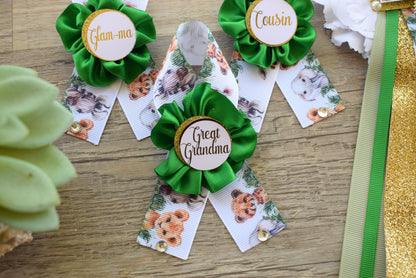 Green Safari Baby Shower, Sage Safari Maternity Sash, Animal Mommy To Be Ribbon Pin, Jungle Daddy To Be Ribbon, Baby shower Gift - S0001 - Celebrations By Cris