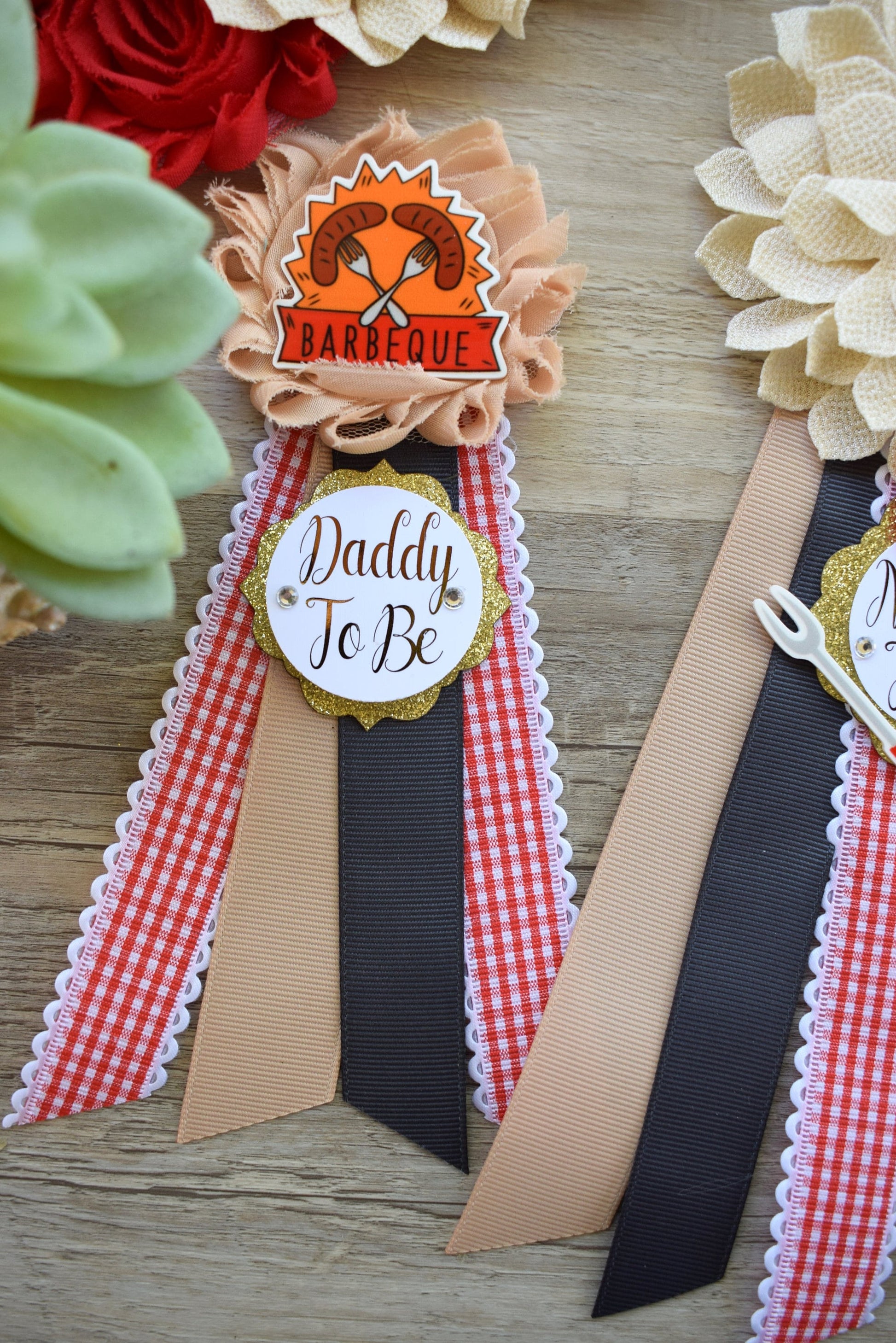 Baby Q Baby Shower Sash, BBQ Maternity Sash, BBQ Baby Shower, Mommy To Be Ribbon, Daddy To Be Ribbon Pin, Baby Shower Gift - Celebrations By Cris