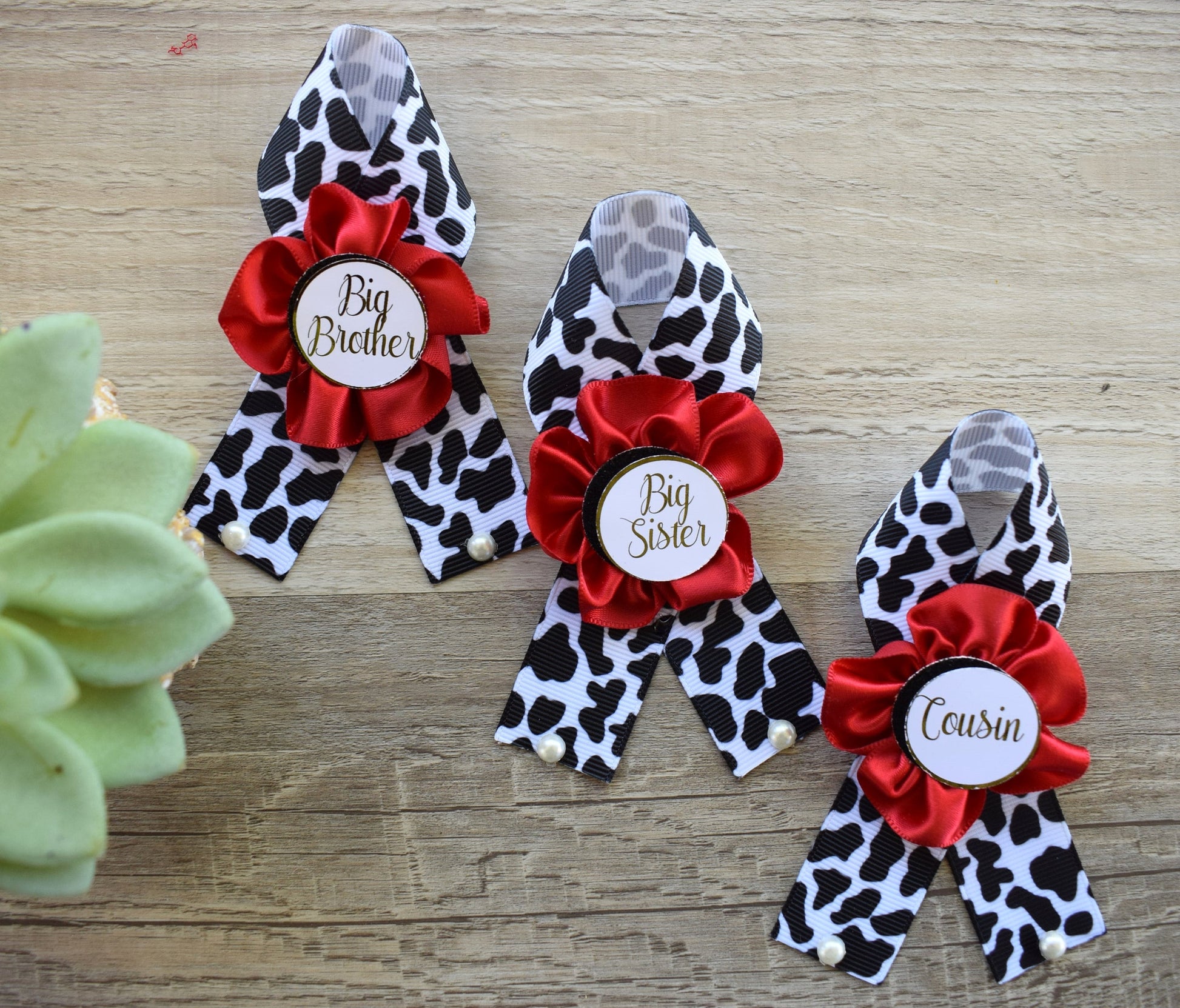 Red Cow Baby Shower, Cow Maternity Sash, Farm Cow Mommy To Be Ribbon, Daddy To Be Ribbon Pin, Red Black White, Baby Shower Gift - Celebrations By Cris