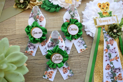 Green Safari Baby Shower, Sage Safari Maternity Sash, Animal Mommy To Be Ribbon Pin, Jungle Daddy To Be Ribbon, Baby shower Gift - S0001 - Celebrations By Cris