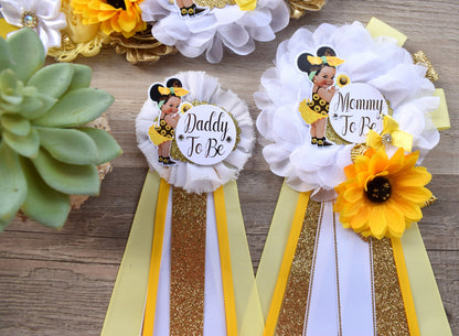 Girl Sunflower Baby Shower, Maternity Sash, Sunflower Mommy To Be, Sunflower Daddy To Be, Girl Baby Shower, Baby Shower Gift - Celebrations By Cris