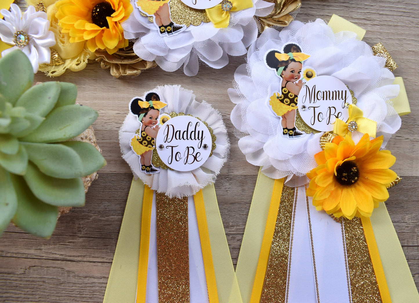 Girl Sunflower Baby Shower, Maternity Sash, Sunflower Mommy To Be, Sunflower Daddy To Be, Girl Baby Shower, Baby Shower Gift - Celebrations By Cris