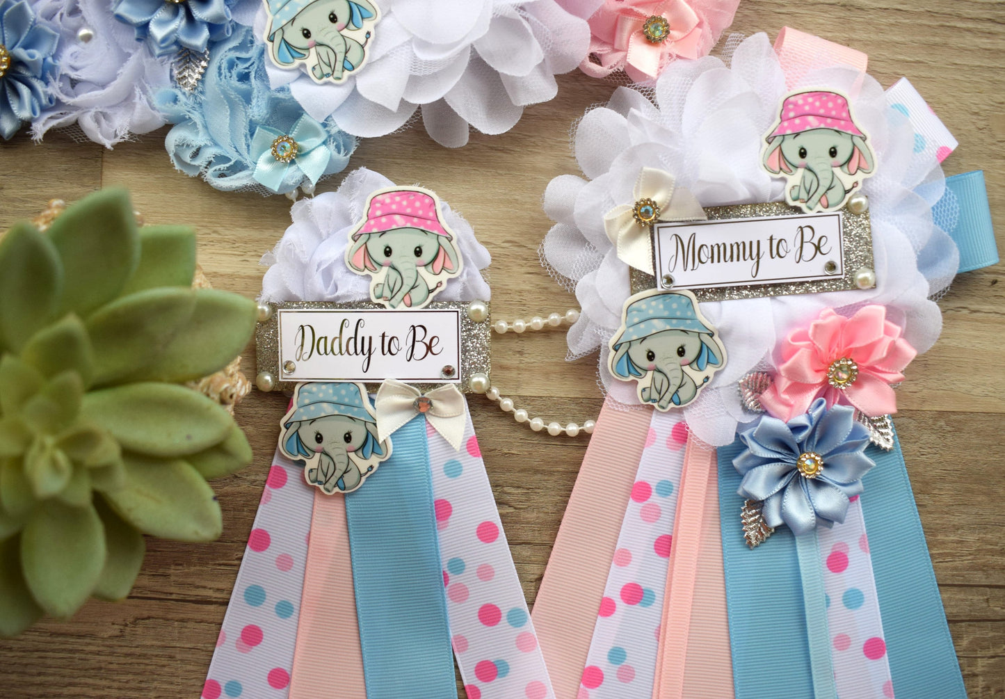 Elephant Gender Reveal Baby Shower, Elephant Pink Blue Maternity Sash, Reveal Flower Sash, Gender Reveal Belly Sash, Gender Baby Shower - Celebrations By Cris