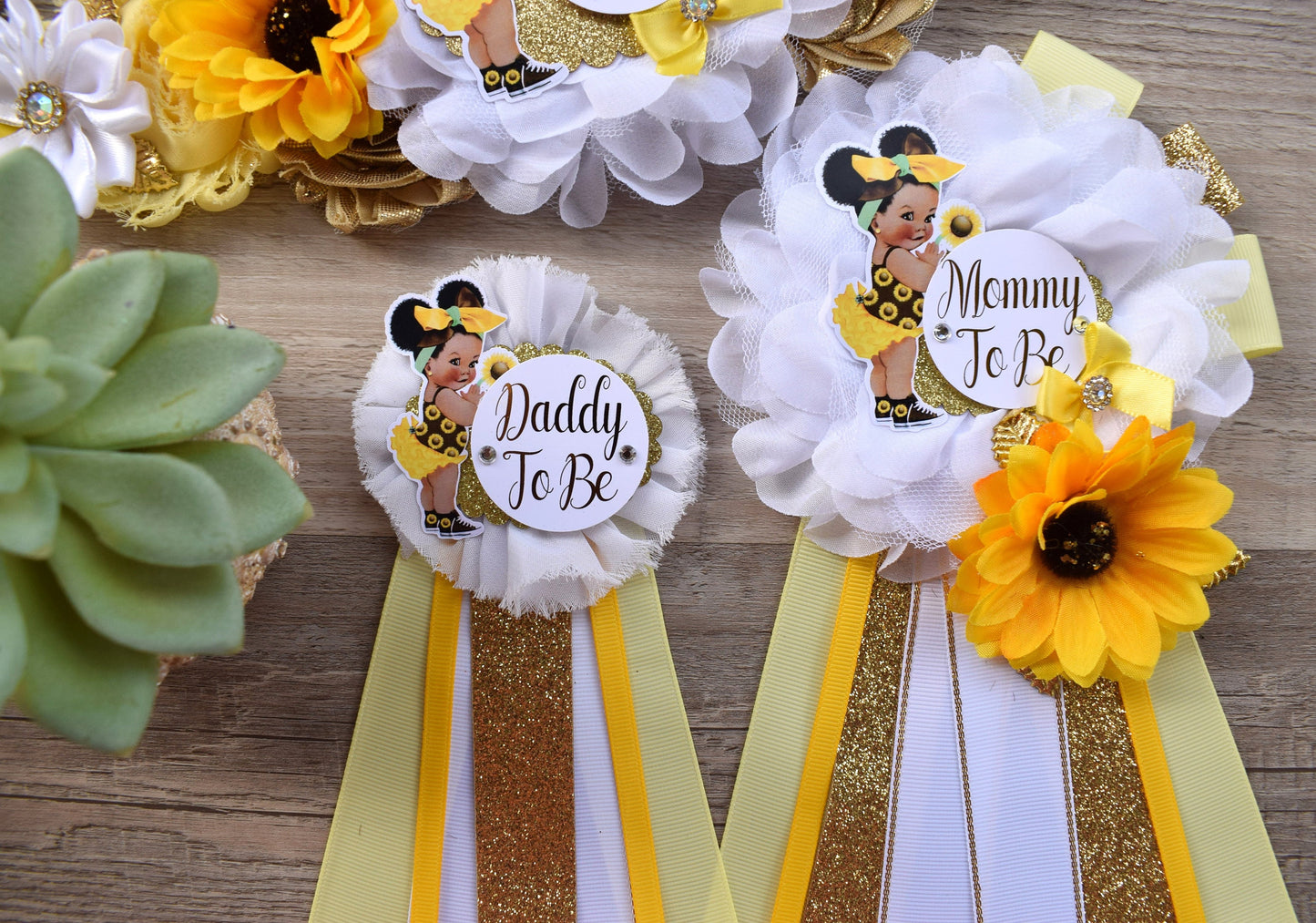 Girl Sunflower Baby Shower, Maternity Sash, Sunflower Mommy To Be, Sunflower Daddy To Be, Girl Baby Shower, Baby Shower Gift - Celebrations By Cris