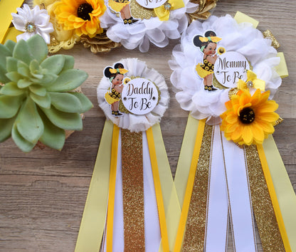 Girl Sunflower Baby Shower, Maternity Sash, Sunflower Mommy To Be, Sunflower Daddy To Be, Girl Baby Shower, Baby Shower Gift - Celebrations By Cris