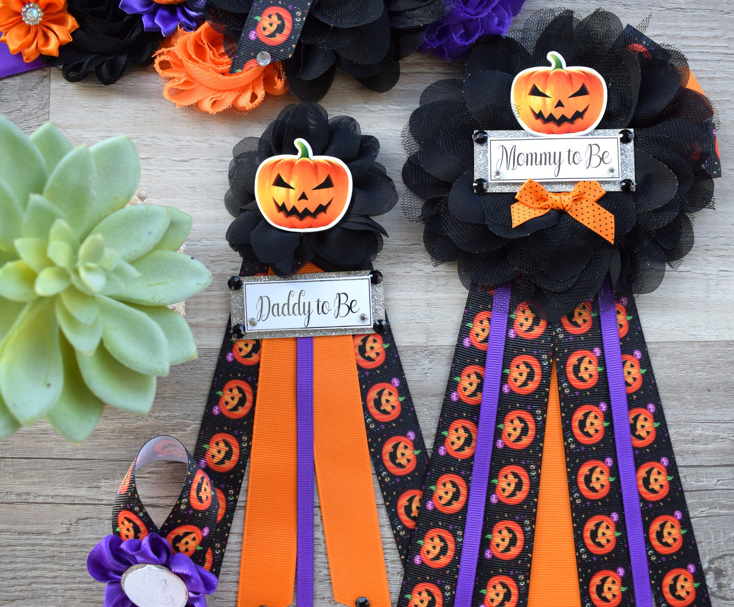 Halloween Pumpkin Baby Shower, Spider Orange Grey Purple Black Maternity Sash, Halloween Mommy To Be Pin, Scary Halloween Daddy To Be Pin