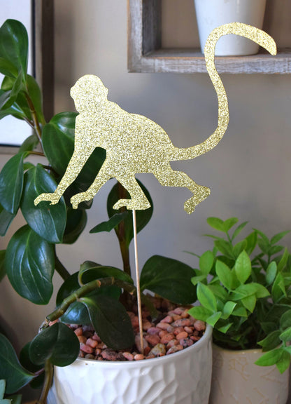 Gold Safari Cake Toppers, Gold Safari Baby Shower, Party Decor, Baby Shower Centerpieces Decorations, Room Nursery Decor