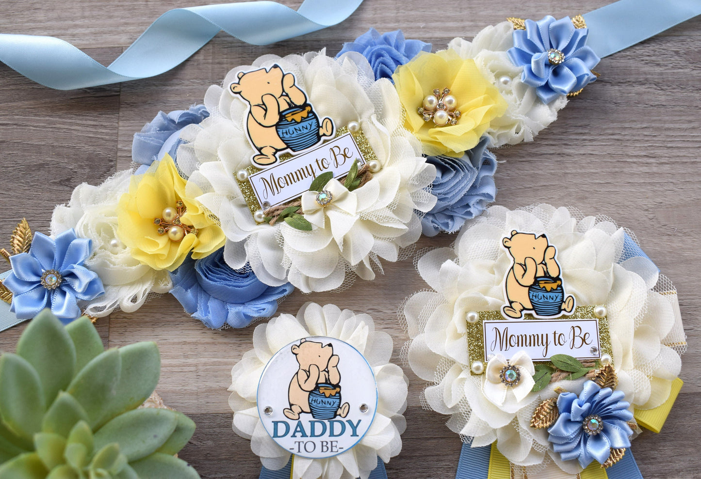 Boy Classic Winnie Baby Shower, Winnie The Pooh Mommy To Be Pin, Classic Winnie Baby Party, Winnie Daddy Pin, Custom - Celebrations By Cris