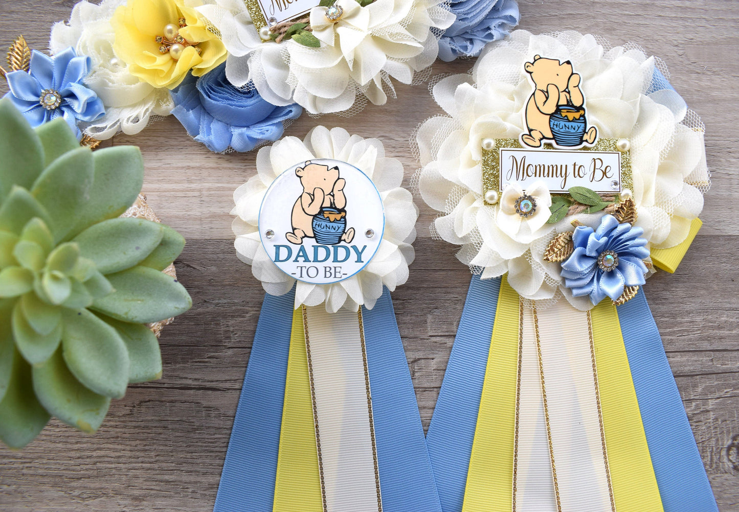 Boy Classic Winnie Baby Shower, Winnie The Pooh Mommy To Be Pin, Classic Winnie Baby Party, Winnie Daddy Pin, Custom - Celebrations By Cris