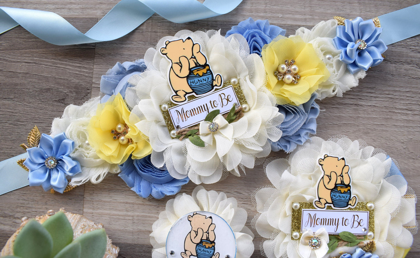 Boy Classic Winnie Baby Shower, Winnie The Pooh Mommy To Be Pin, Classic Winnie Baby Party, Winnie Daddy Pin, Custom - Celebrations By Cris