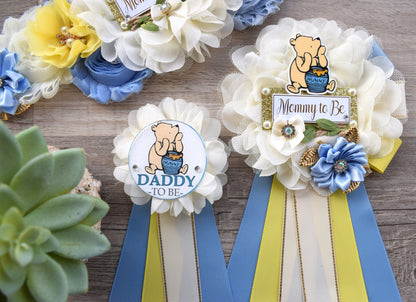 Boy Classic Winnie Baby Shower, Winnie The Pooh Mommy To Be Pin, Classic Winnie Baby Party, Winnie Daddy Pin, Custom - Celebrations By Cris