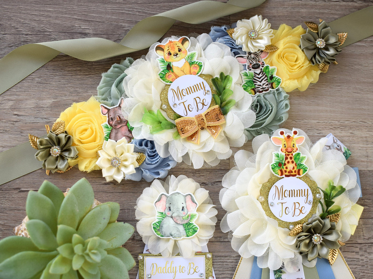 Baby Animal Baby Shower, Safari Maternity Sash, Animal Mommy To Be Ribbon Pin, Jungle Daddy To Be Ribbon, Jungle Safari Baby shower Gift