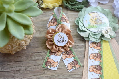 Classic Winnie The Pooh Baby Shower, Winnie the Pooh Mommy To Be Pin, Classic Winnie the Pooh, Winnie the Pooh Mommy and Daddy Pin, Custom - Celebrations By Cris