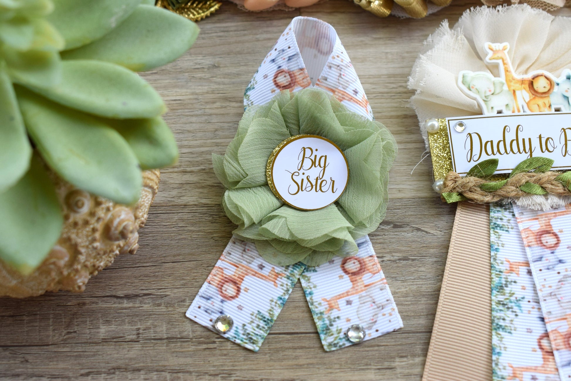 Safari Boho Greenery Maternity Sash, Safari Baby Shower, Sage Green Tan Belly Sash, Olive Sage Sash, Greenery Baby Shower Maternity Sash - Celebrations By Cris