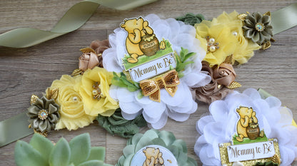 Classic Winnie The Pooh Baby Shower, Winnie the Pooh Mommy To Be Pin, Classic Winnie the Pooh, Winnie the Pooh Mommy and Daddy Pin, Custom - Celebrations By Cris