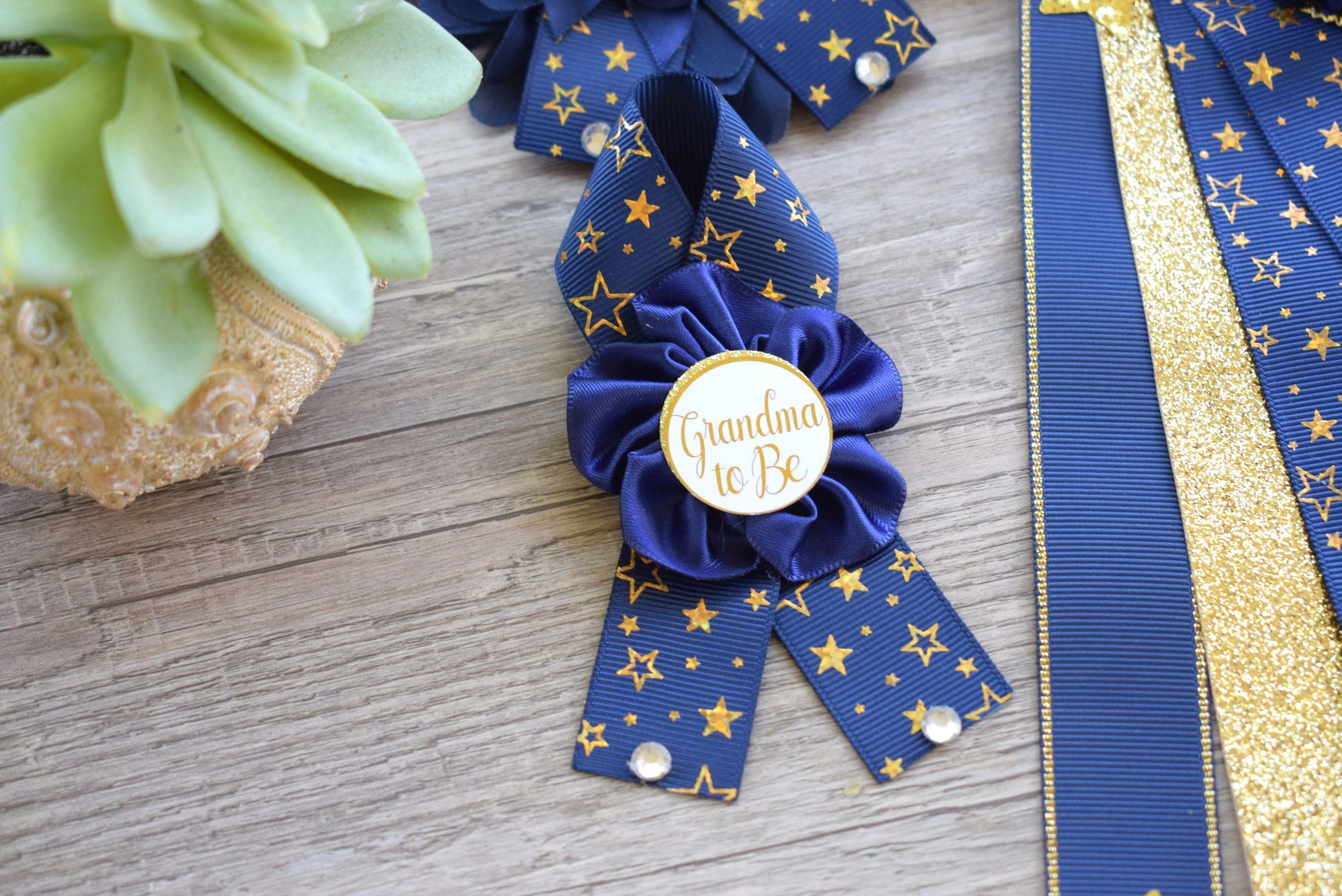 Navy Twinkle Twinkle Little Star Baby Shower, Navy Gold Maternity Sash, Twinkle Twinkle Gender Reveal Gold, Mommy To Be Pin, Daddy To Be Pin - Celebrations By Cris