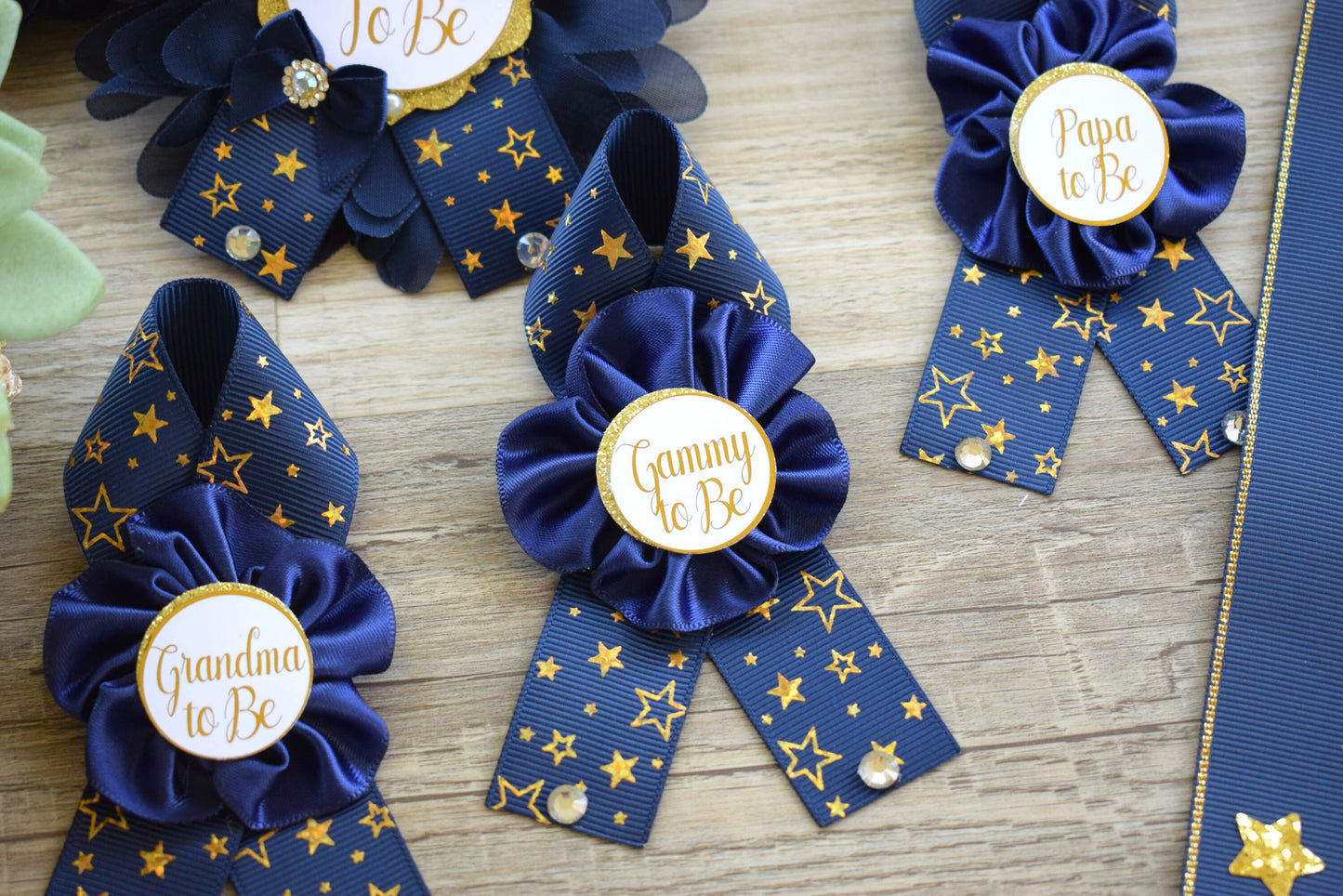 Navy Twinkle Twinkle Little Star Baby Shower, Navy Gold Maternity Sash, Twinkle Twinkle Gender Reveal Gold, Mommy To Be Pin, Daddy To Be Pin - Celebrations By Cris