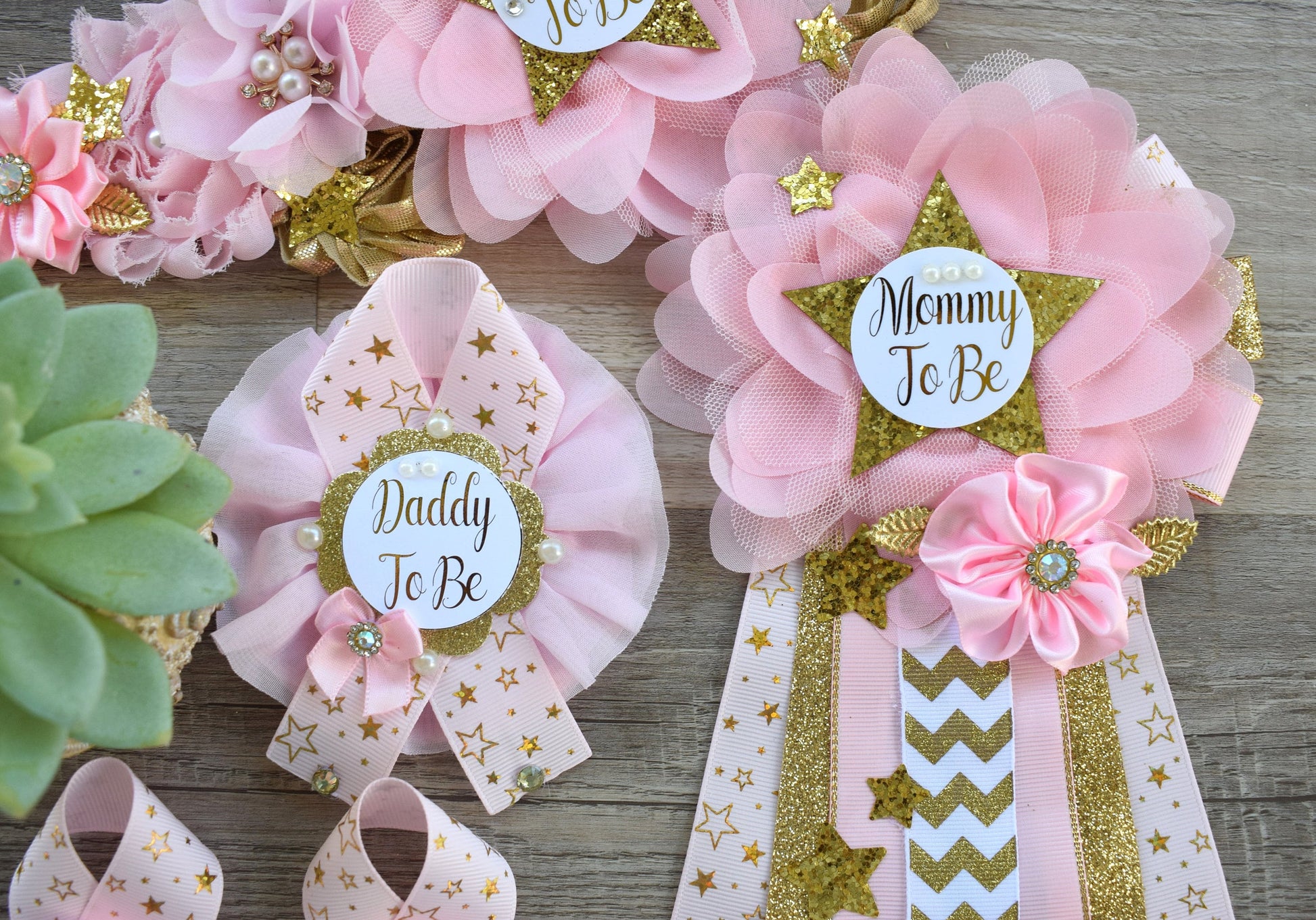 Pink Twinkle Twinkle Little Star Baby Shower, Gold White Star Maternity Sash, Twinkle Gender Reveal, Mommy To Be Ribbon, Daddy To Be Pin - Celebrations By Cris