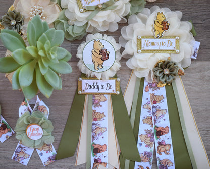 Classic Winnie The Pooh Baby Shower, Winnie the Pooh Mommy To Be Pin, Classic Winnie the Pooh, Winnie the Pooh Mommy and Daddy Pin, Custom