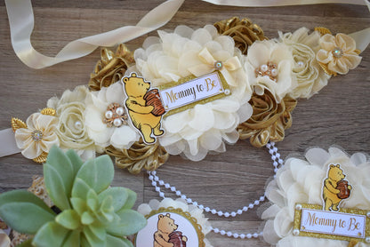 Classic Winnie The Pooh Baby Shower, Winnie the Pooh Mommy To Be Pin, Classic Winnie the Pooh, Winnie the Pooh Mommy and Daddy Pin, Custom - Celebrations By Cris