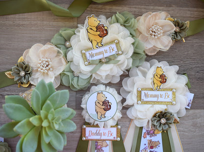 Classic Winnie The Pooh Baby Shower, Winnie the Pooh Mommy To Be Pin, Classic Winnie the Pooh, Winnie the Pooh Mommy and Daddy Pin, Custom