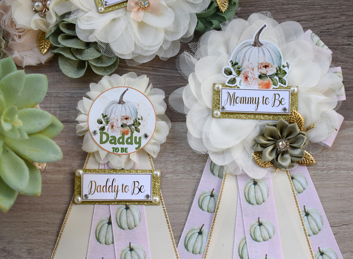 Sage Pumpkin Baby Shower, Sage Green Pumpkin Mommy To Be Pin,  Cream Pumpkin Daddy To Be Pin, Pumpkin Baby Shower Gift, Fall Baby Shower