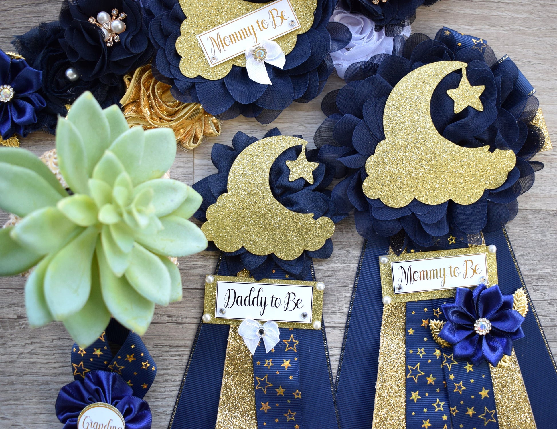 Navy Blue Twinkle Twinkle Little Star Baby Shower, Maternity sash, Navy Blue Gold Twinkle Star Mommy To Be Pin, Twinkle Star Daddy To Be Pin - Celebrations By Cris