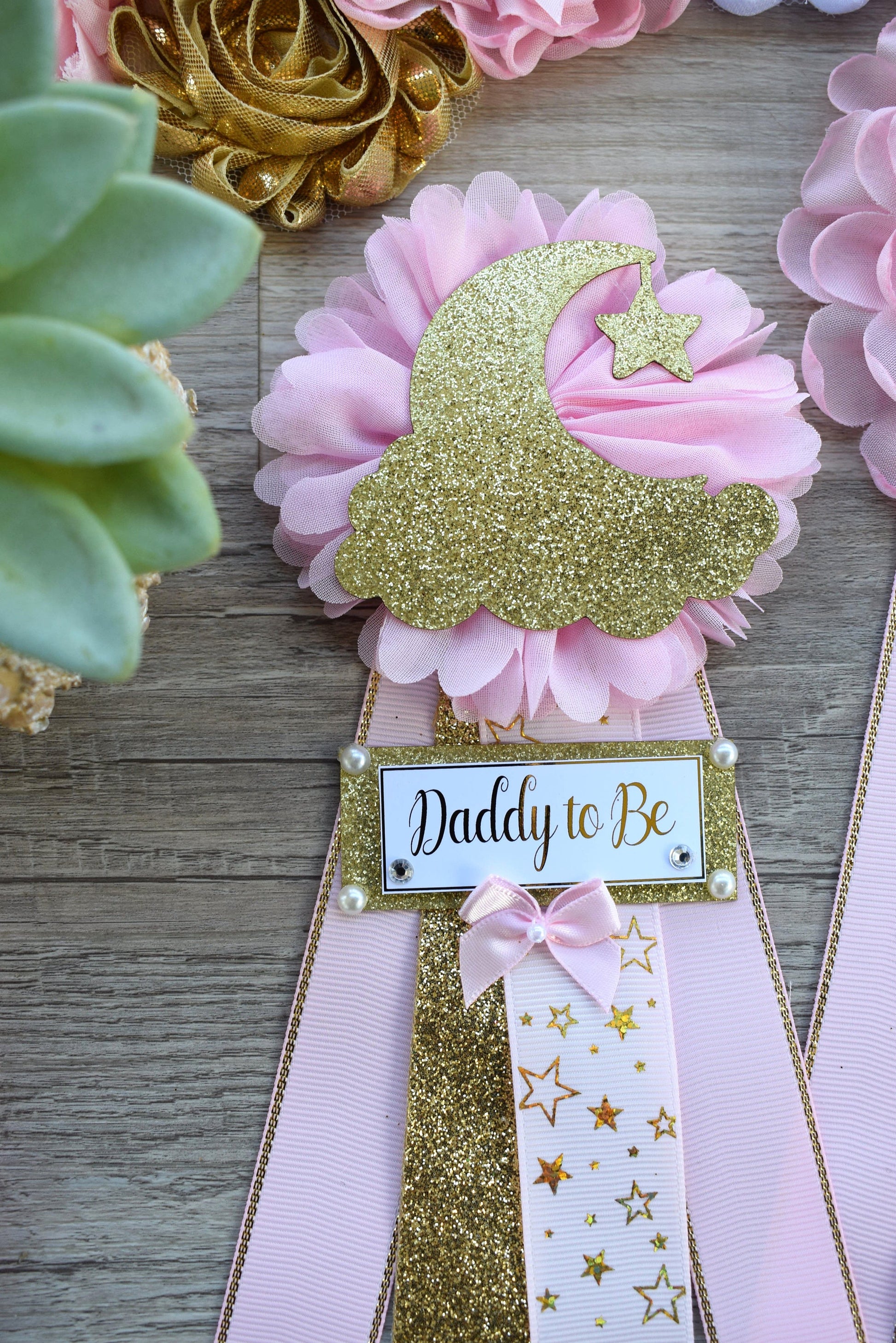 Girl Twinkle Twinkle Little Star Baby Shower, Pink Maternity Sash, Pink Gold Twinkle Star Mommy To Be Pin, Twinkle Star Daddy To Be Pin - Celebrations By Cris