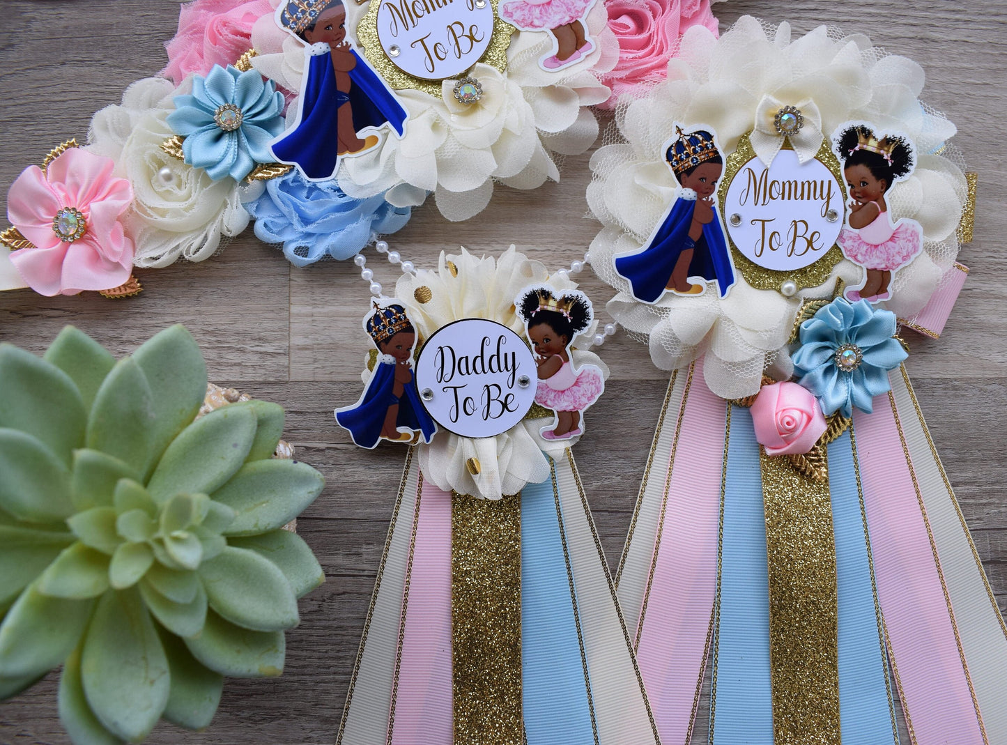 Prince & Princess Royal Baby Shower, Girl Boy Maternity Sash, Mommy To Be Pin, Daddy To Be Pin, Royal Gender Reveal, Baby Shower Gift - Celebrations By Cris