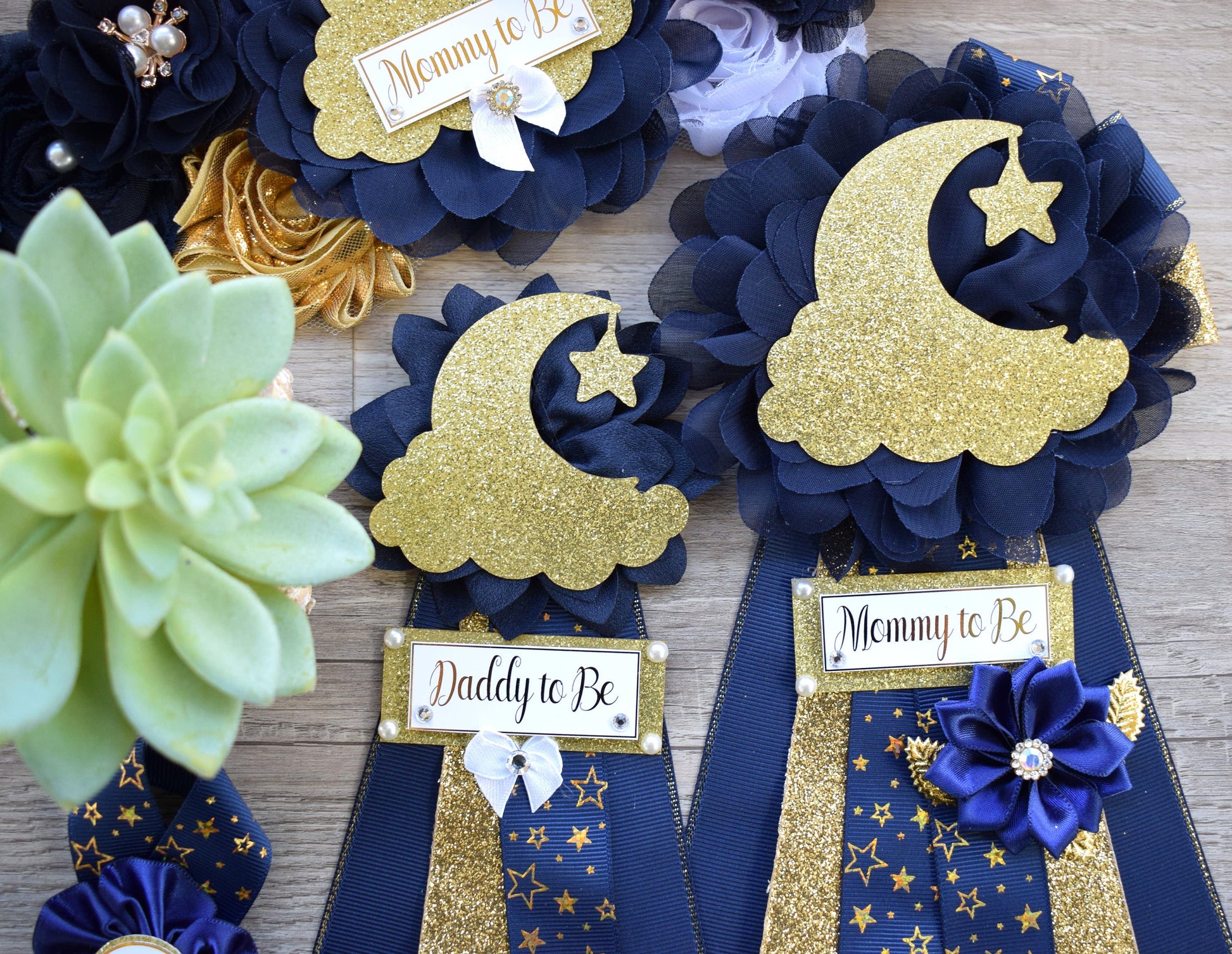 Navy Blue Twinkle Twinkle Little Star Baby Shower, Maternity sash, Navy Blue Gold Twinkle Star Mommy To Be Pin, Twinkle Star Daddy To Be Pin - Celebrations By Cris