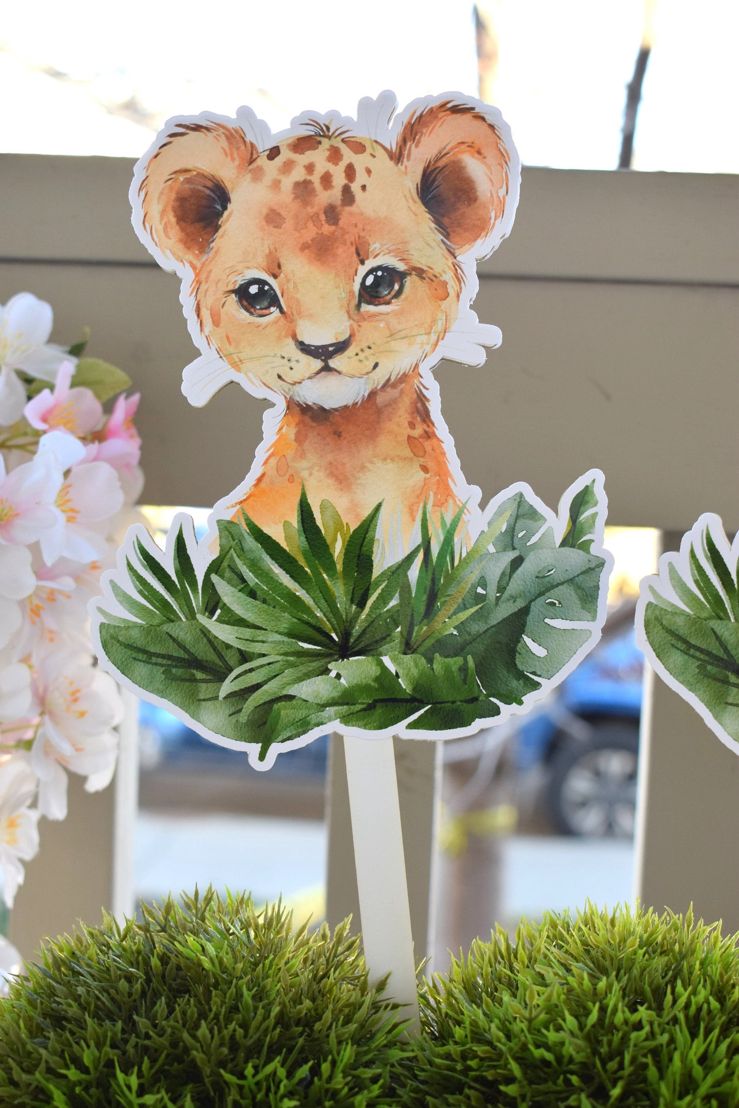 Lion Cake Toppers, Safari Baby Shower Party, Lion King Baby Shower Centerpieces Decorations, Boy Room Nursery Decor, New Mom Gifts - S0001