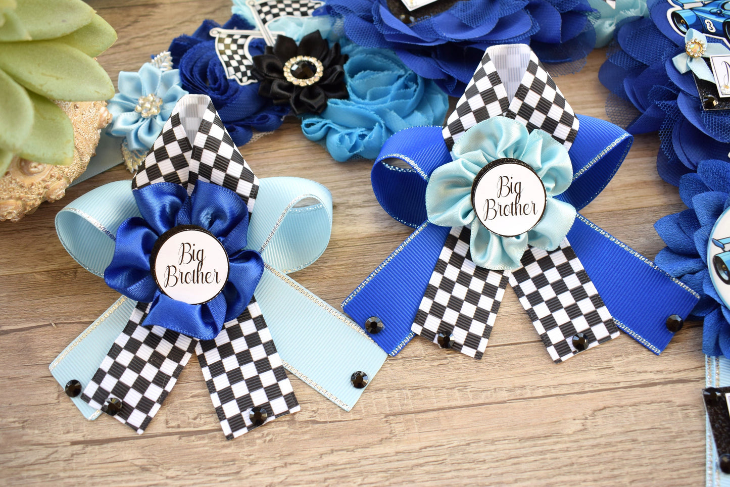 Boy Race Car Baby Shower, Blue Racing Car Maternity Sash, Mommy to Be Ribbon Pin, Daddy To Be Pin, Baby Shower Gift, Custom Sash - Celebrations By Cris