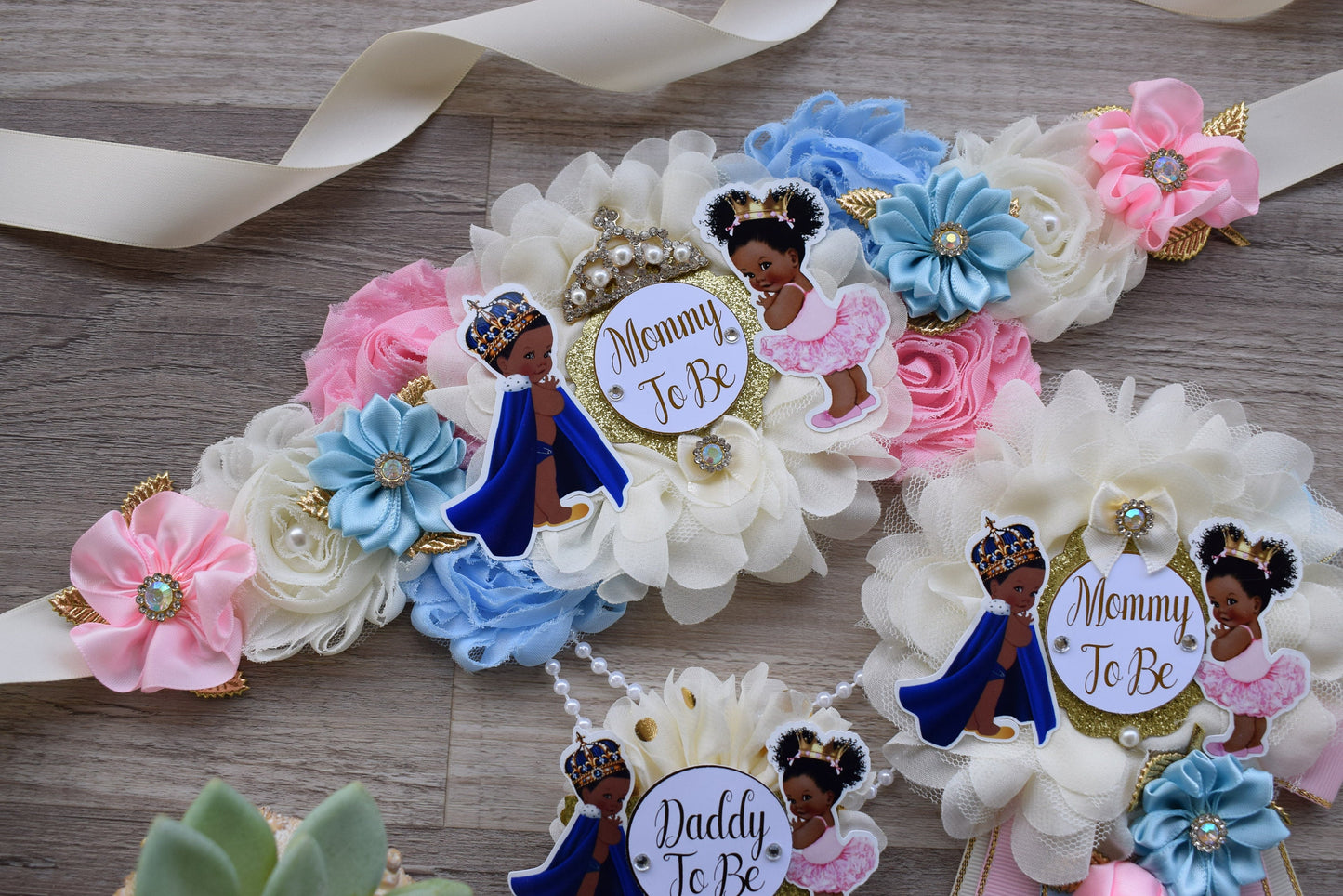 Prince & Princess Royal Baby Shower, Girl Boy Maternity Sash, Mommy To Be Pin, Daddy To Be Pin, Royal Gender Reveal, Baby Shower Gift - Celebrations By Cris