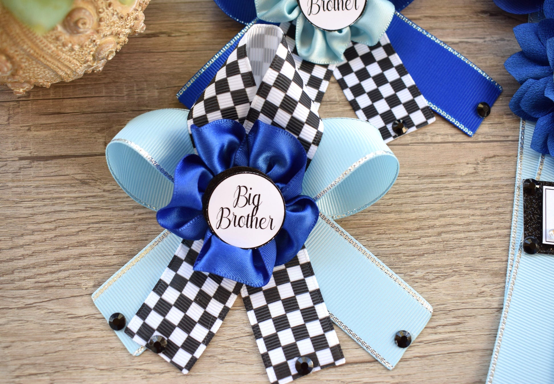 Boy Race Car Baby Shower, Blue Racing Car Maternity Sash, Mommy to Be Ribbon Pin, Daddy To Be Pin, Baby Shower Gift, Custom Sash - Celebrations By Cris