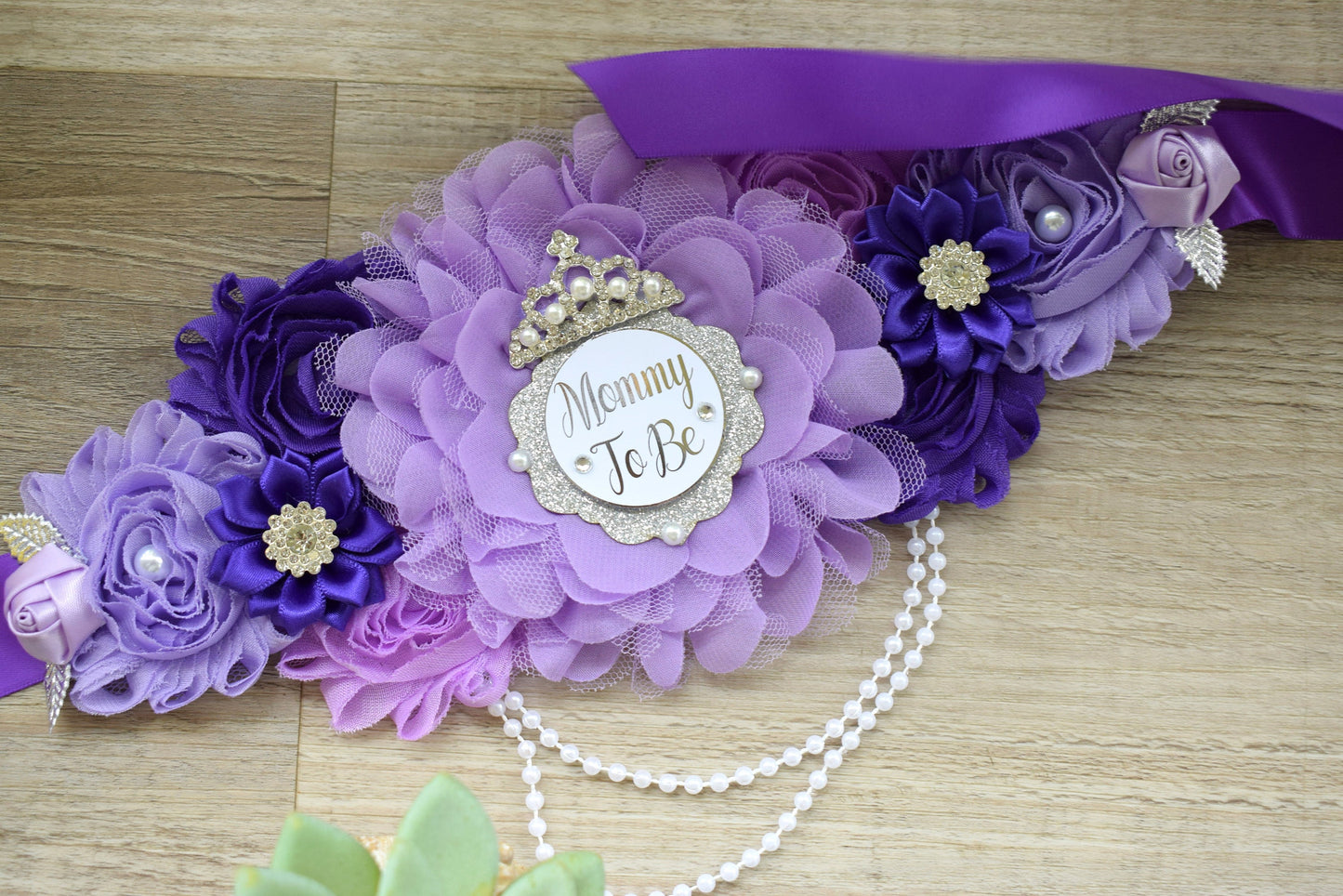 Purple Lavender Maternity Sash, Purple Lilac Silver Mommy To Be Maternity Sash, Daddy To Be Pin, Purple Big Sister Pin, Custom