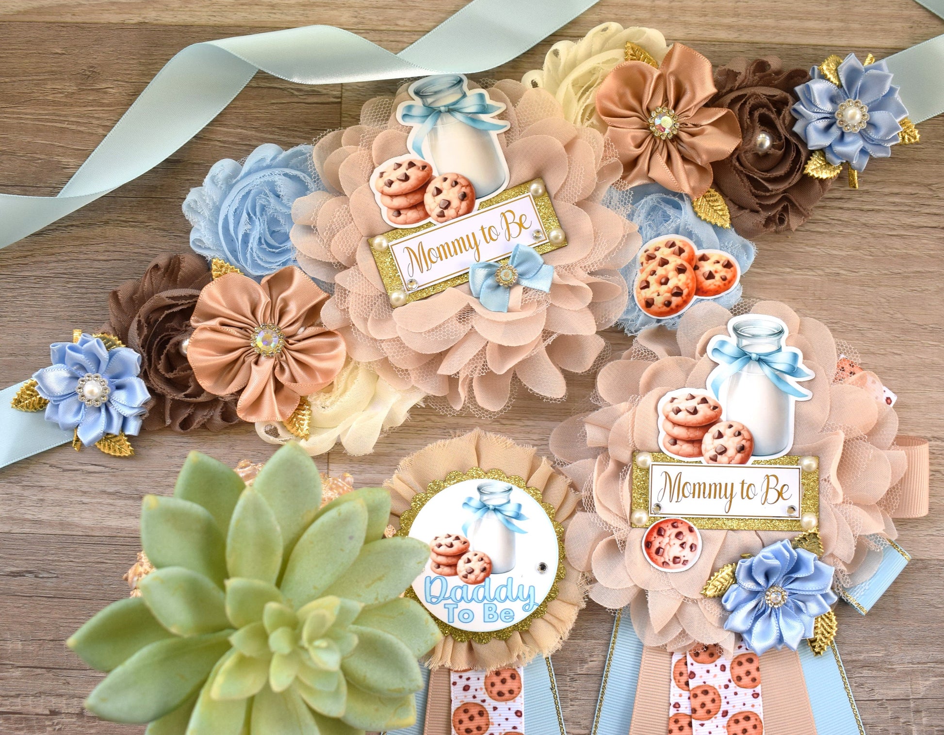 Cookie And Milk Baby Shower, Cookie Maternity Sash, Milk Mommy To Be Pin, Daddy To Be Pin, Custom Welcome - Celebrations By Cris