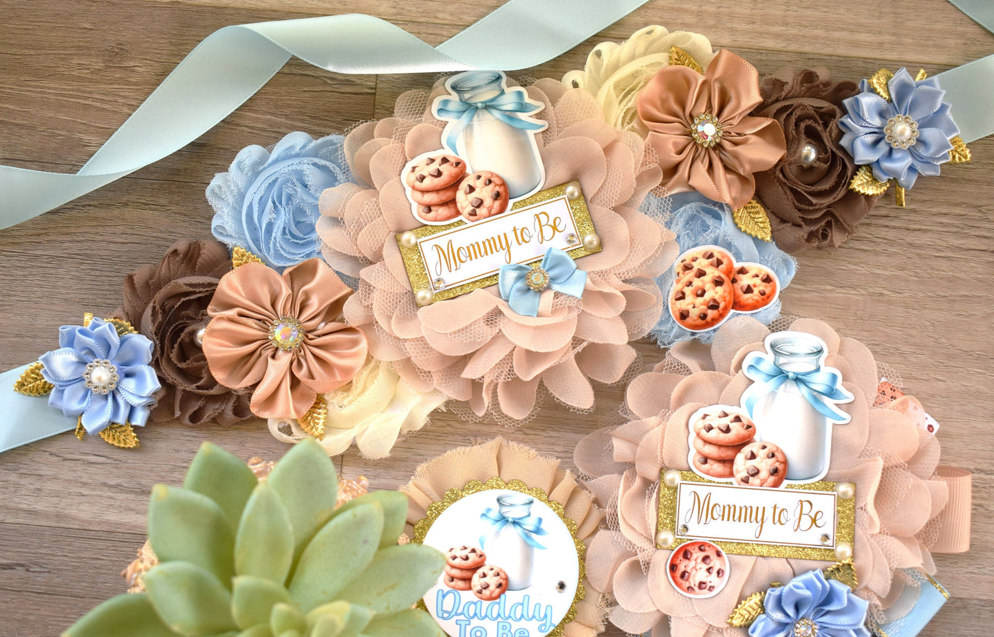 Cookie And Milk Baby Shower, Cookie Maternity Sash, Milk Mommy To Be Pin, Daddy To Be Pin, Custom Welcome - Celebrations By Cris