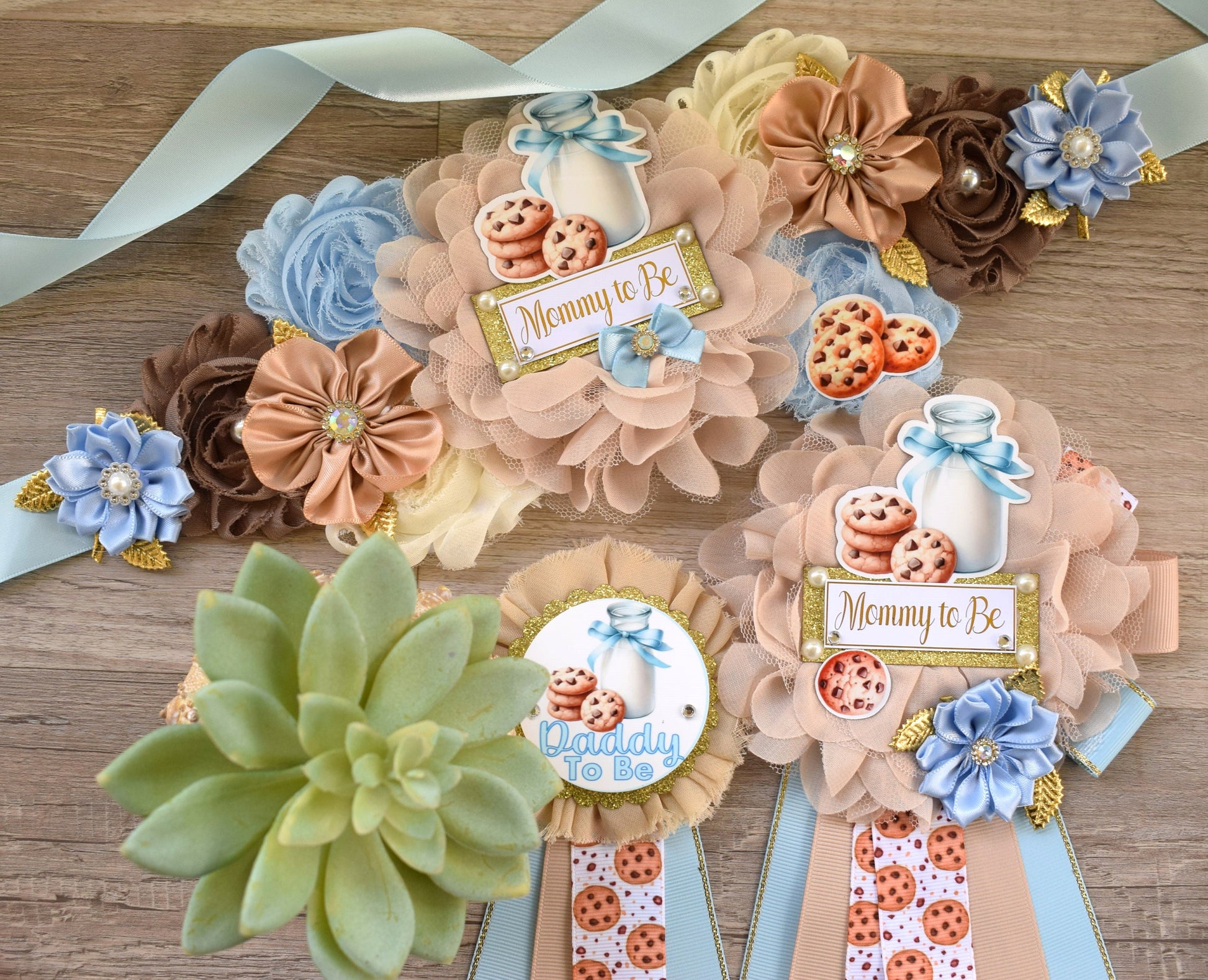 Cookie And Milk Baby Shower, Cookie Maternity Sash, Milk Mommy To Be Pin, Daddy To Be Pin, Custom Welcome - Celebrations By Cris