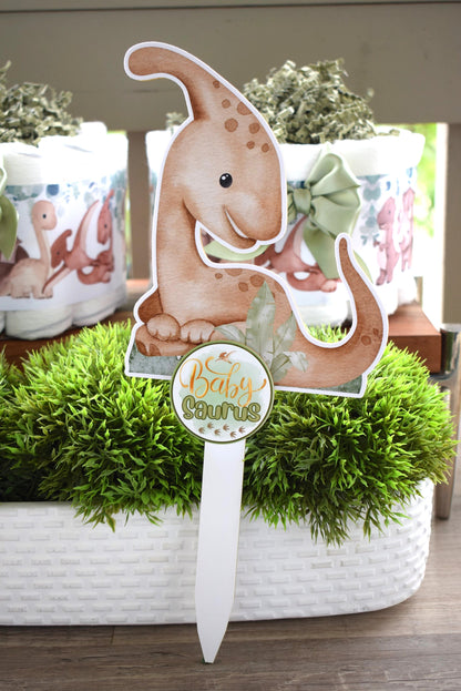 Boho Dinosaur Topper Cake Baby Shower, Neutral Dinosaur Centerpieces Decorations, Boy Room Nursery Decor, New Mom Gifts - S0002